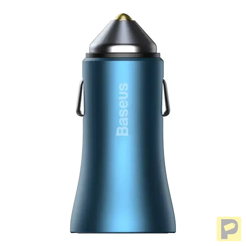 Baseus Golden Contactor Pro car charger, USB + USB-C, QC4.0+, PD, SCP, 40W (blue)