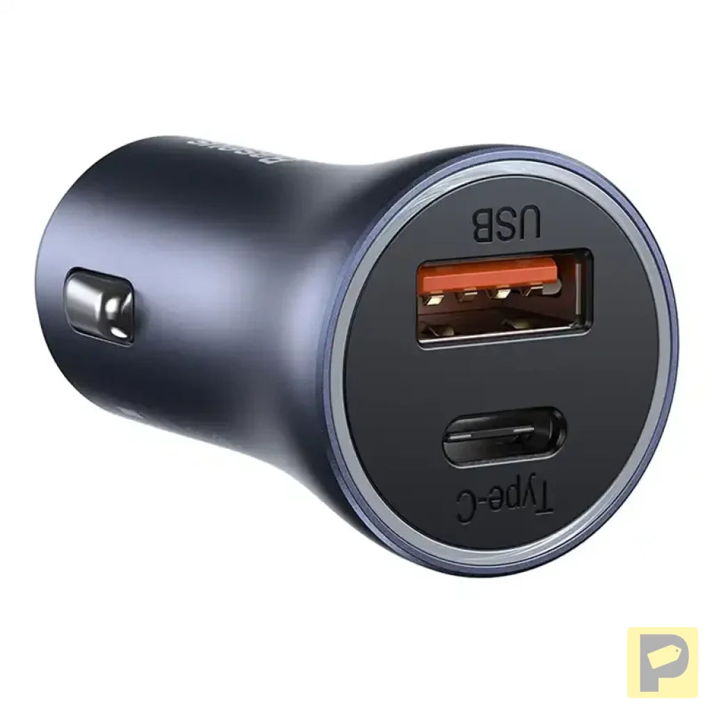 Baseus Golden Contactor Pro Car Charger USB + USB-C, QC4.0+, PD, SCP, 40W (gray)