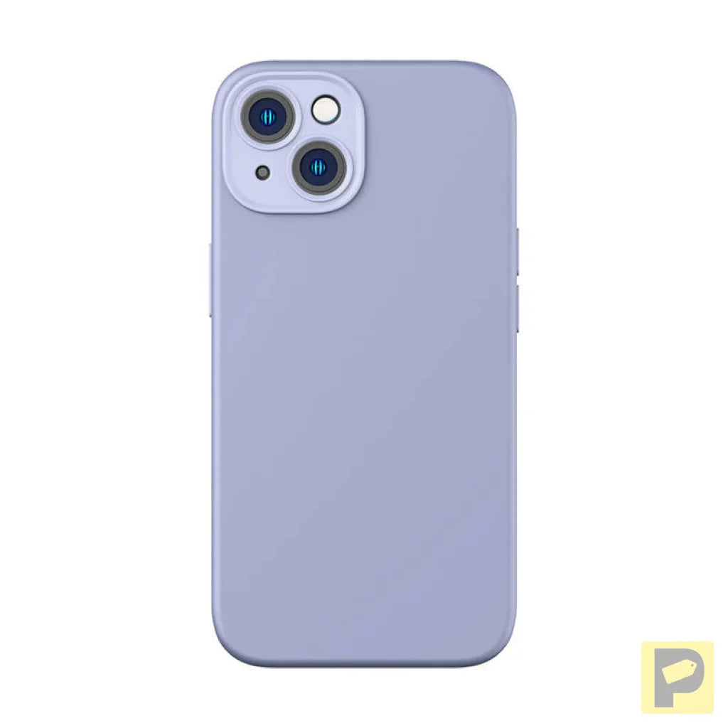 Baseus Liquid Silica Gel Case for iPhone 14 Plus (lavender)+ tempered glass + cleaning kit