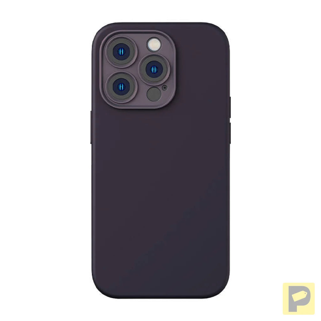 Baseus Liquid Silica Gel Case for iPhone 14 Pro (Elderberry)+ tempered glass + cleaning kit