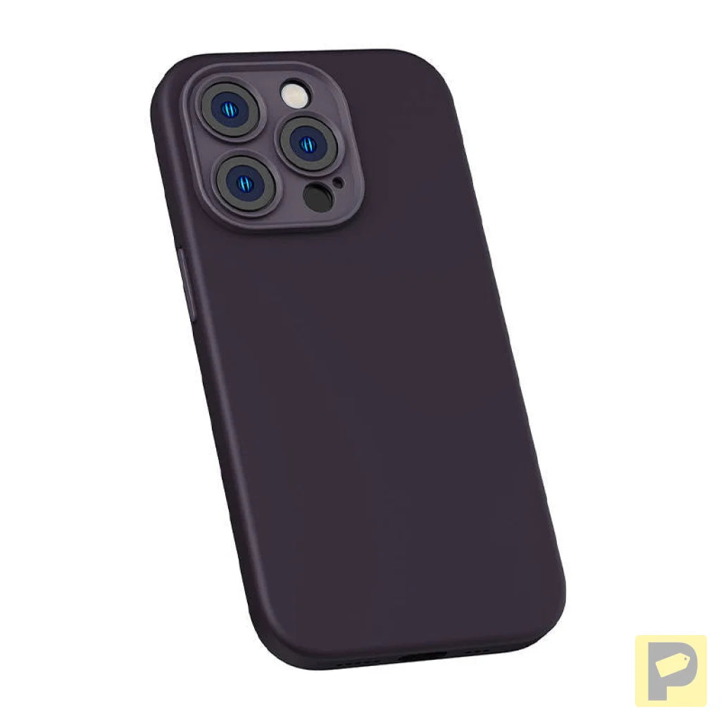 Baseus Liquid Silica Gel Case for iPhone 14 Pro (Elderberry)+ tempered glass + cleaning kit