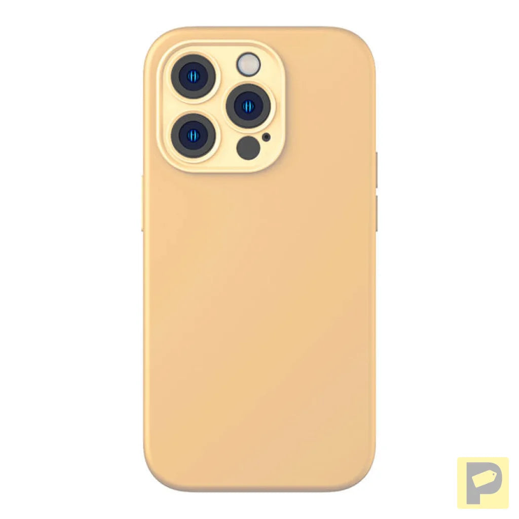 Baseus Liquid Silica Gel Case for iPhone 14 Pro Max (Sunglow)+ tempered glass + cleaning kit