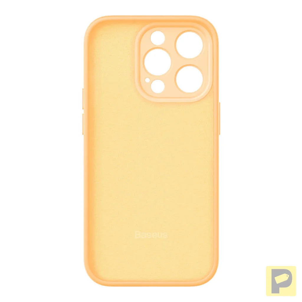 Baseus Liquid Silica Gel Case for iPhone 14 Pro Max (Sunglow)+ tempered glass + cleaning kit
