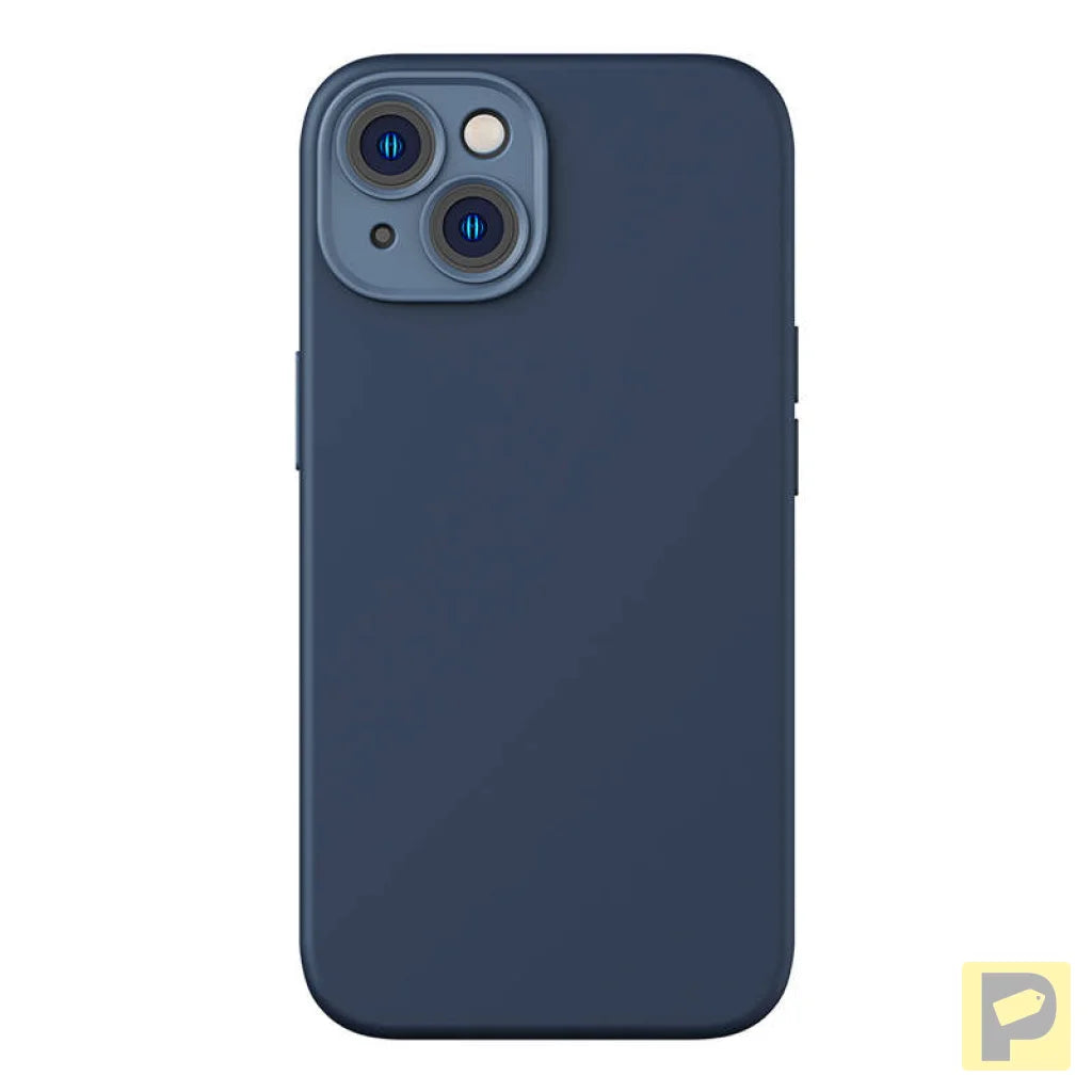 Baseus Liquid Silica Magnetic Case and Tempered Glass set for iPhone 14 Plus (blue)