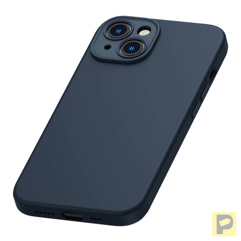 Baseus Liquid Silica Magnetic Case and Tempered Glass set for iPhone 14 Plus (blue)