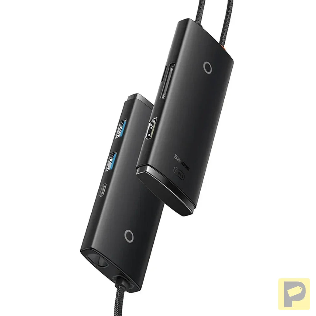 Baseus Lite Series Hub 6w1 USB-C to 2x USB 3.0 + USB-C + HDMI + SD/TF (black)