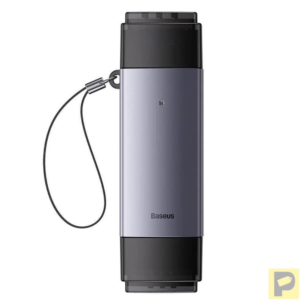 Baseus Lite Series SD/TF memory card reader, USB + USB-C (gray)