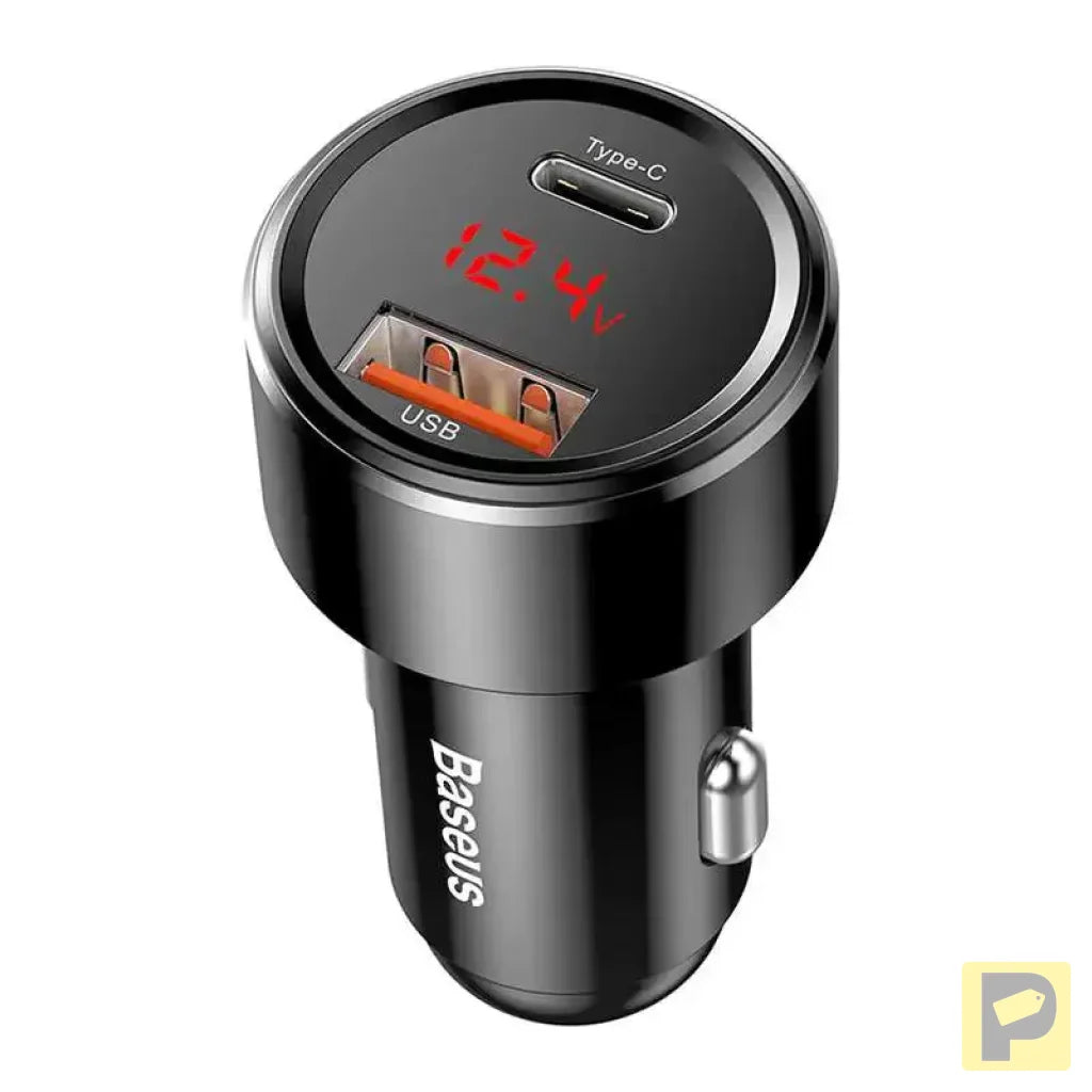 Baseus Magic Car Charger USB + USB-C QC 4.0  PD 45W (black)