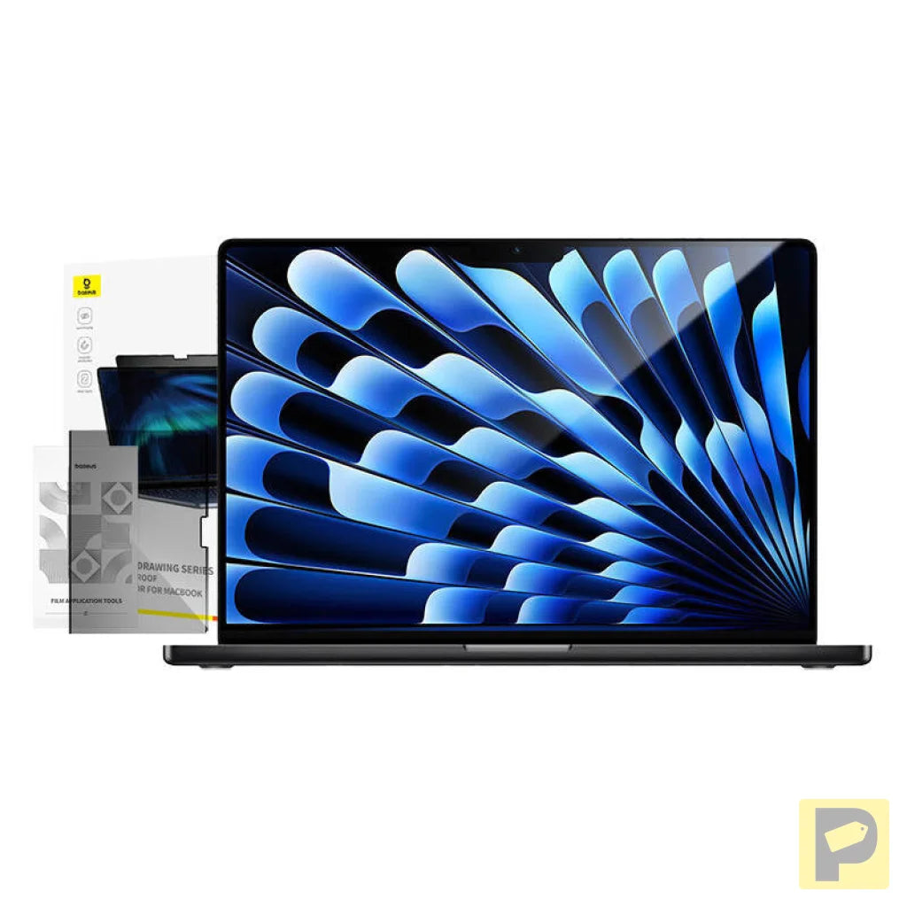 Baseus Magic Drawing magnetic protective privacy overlay for MacBook Air 15.3" (2023/2024) + cleaning kit (transparent)
