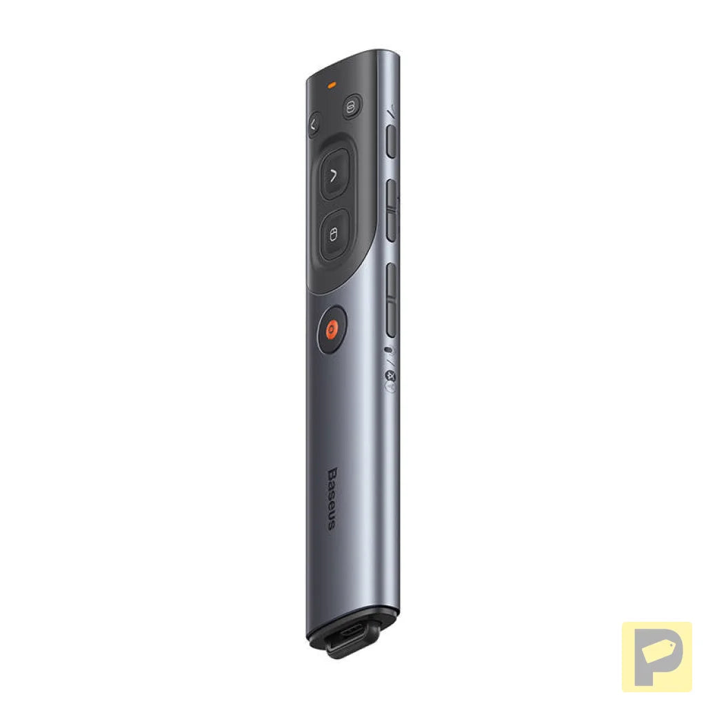 Baseus Orange Dot Multifunctional remote control for presentation, with a red laser pointer - gray