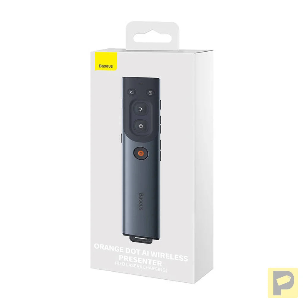 Baseus Orange Dot Multifunctional remote control for presentation, with a red laser pointer - gray