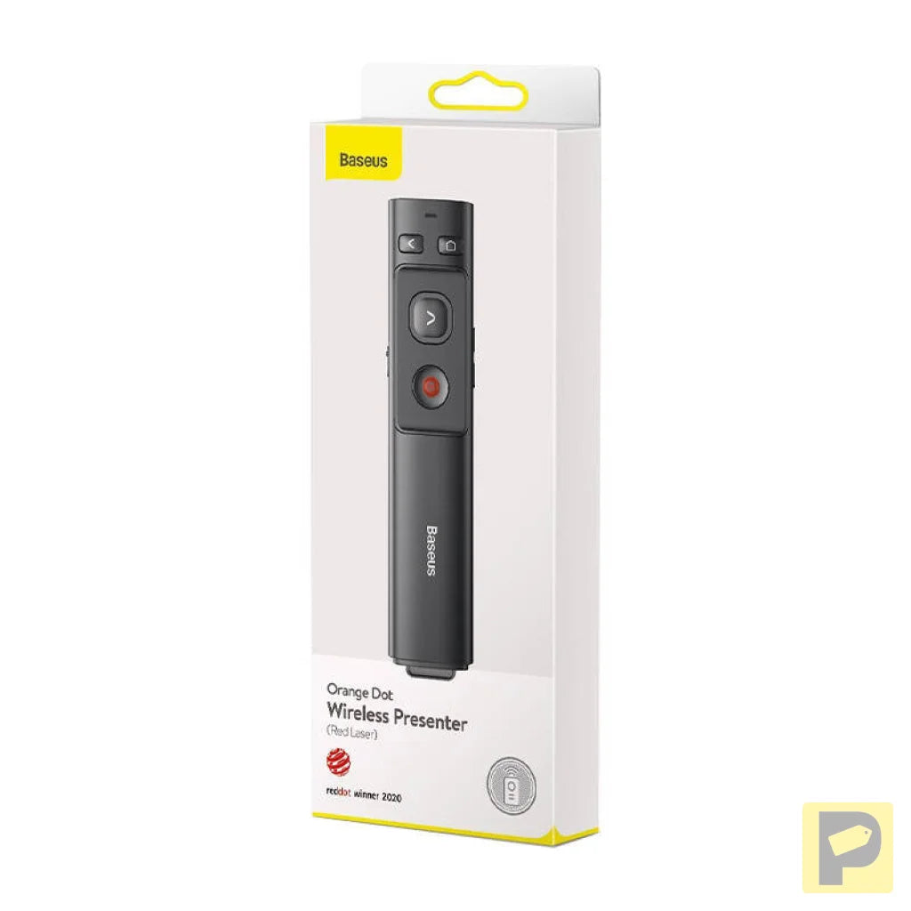Baseus Orange Dot Multifunctionale remote control for presentation, with a laser pointer - gray