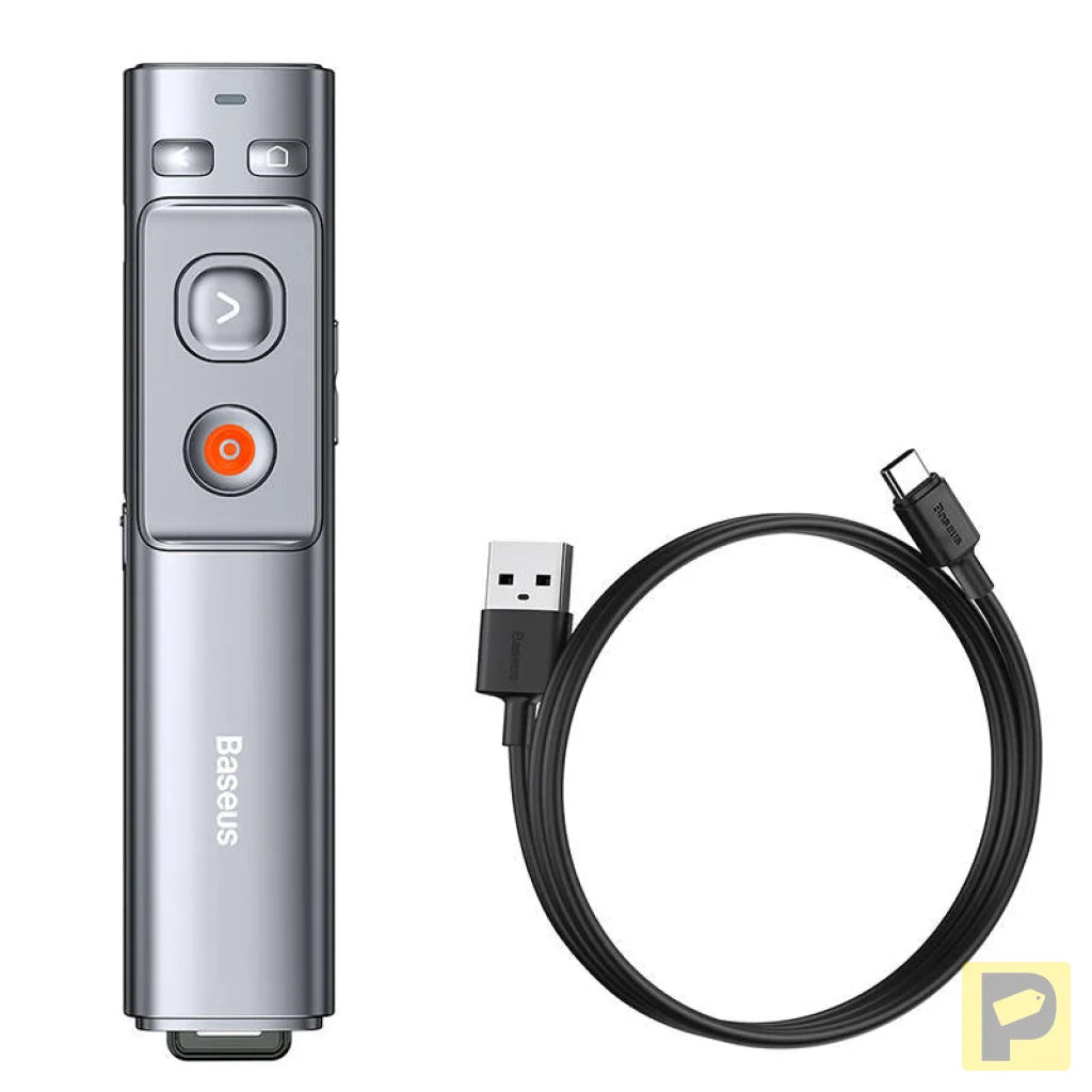 Baseus Orange Dot Multifunctionale remote control for presentation, with a laser pointer - gray