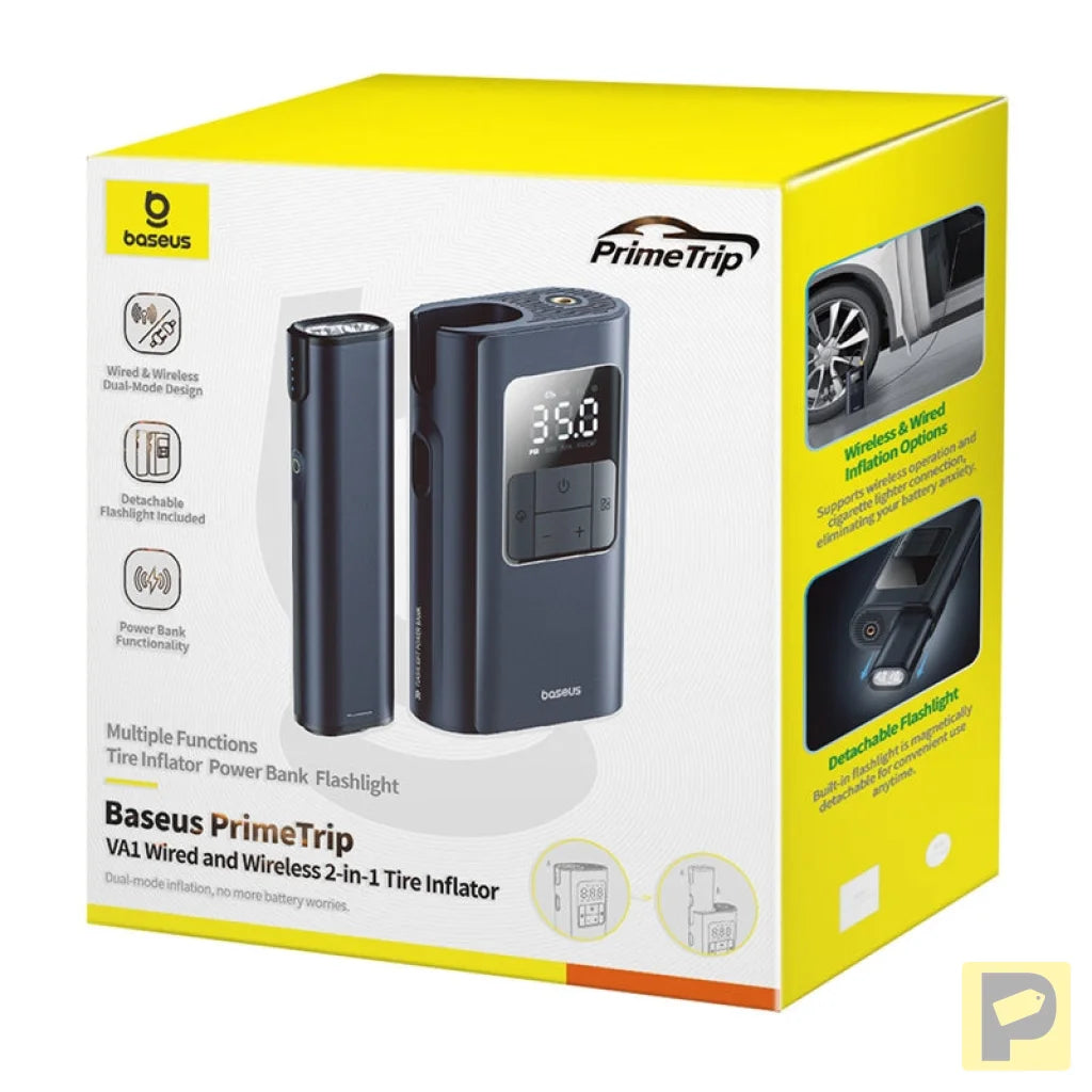 Baseus PrimeTrip VA1 2-in-1 pump with flashlight black