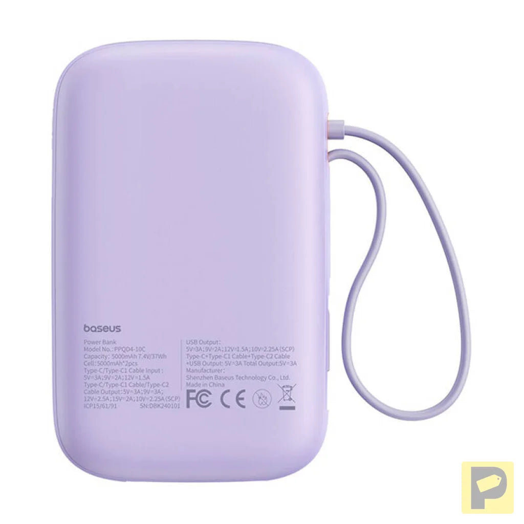 Baseus QPow 2 10000mAh 30W 2xUSB-C powerbank (purple)