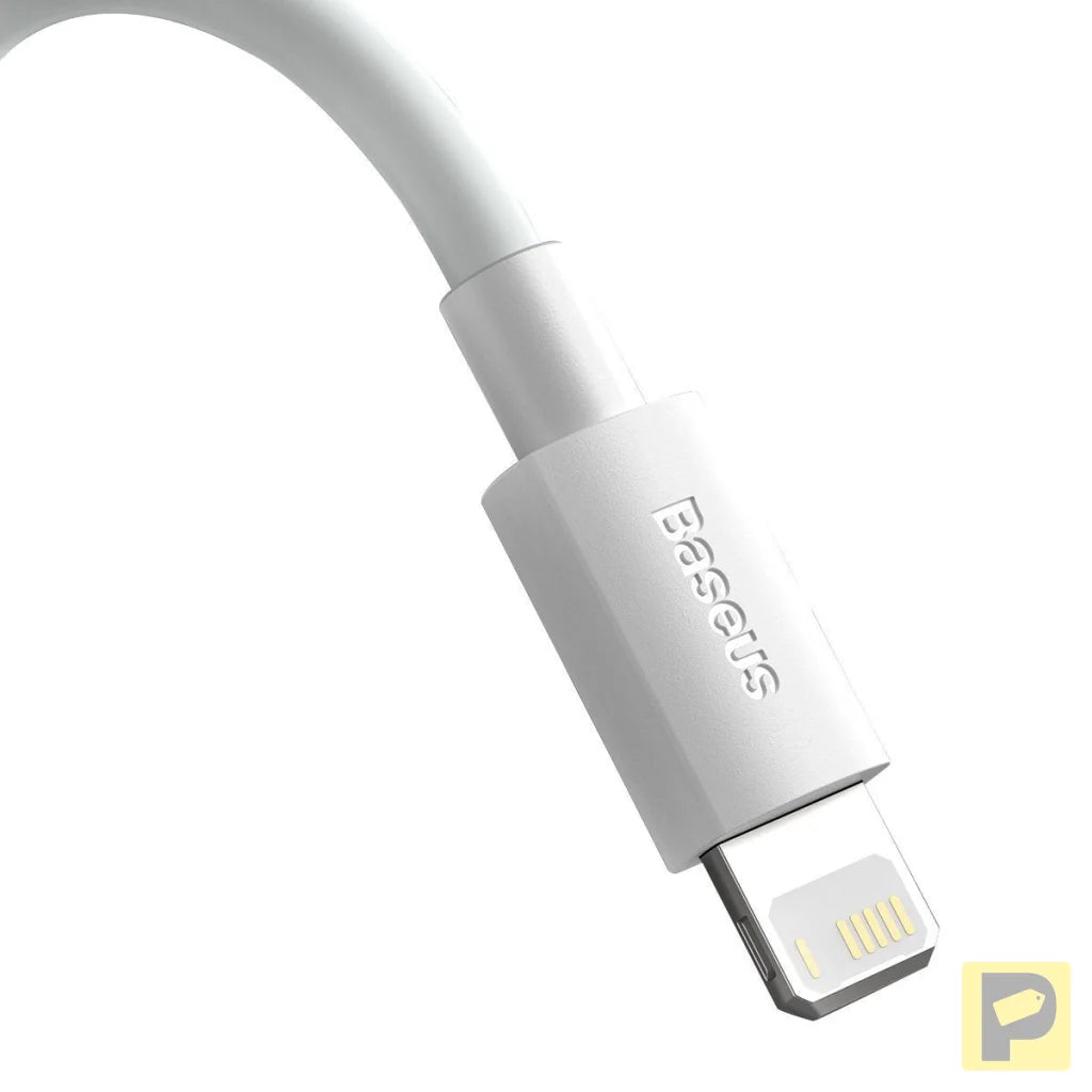 Baseus Simple Wisdom Data Cable Kit USB to Lightning 2.4A (2PCS/Set）1.5m White
