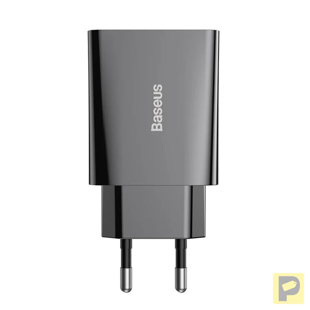 Baseus Speed Mini Quick Charger, USB-C, PD, 3A, 20W (black)