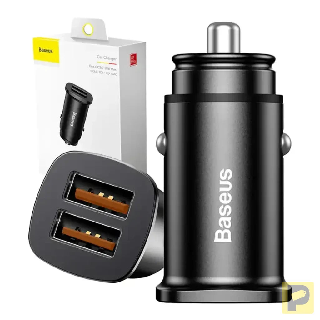 Baseus Square Car Charger 2xUSB QC3.0 5A 30W (black)