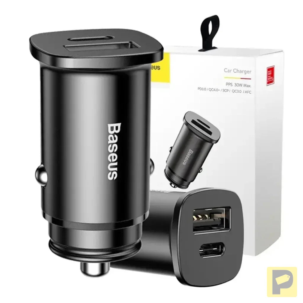 Baseus Square Car Charger PPS QC4.0 / PD3.0 5A 30W (black)