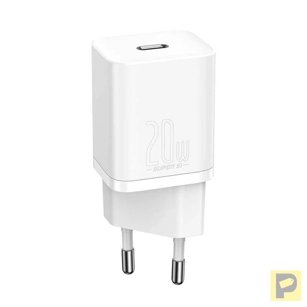 Baseus Super Si Quick Charger 1C 20W with USB-C cable for Lightning 1m (white)