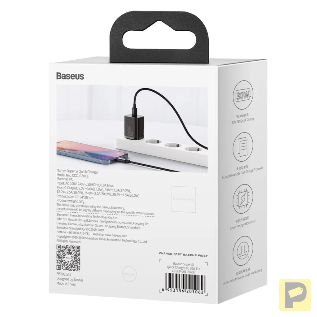 Baseus Super Si Quick Charger 1C 30W (black)