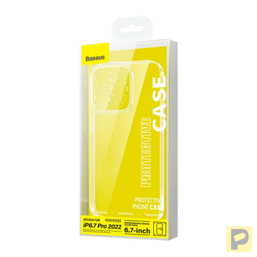 Baseus SuperCeramic Transparent Glass Case and Tempered Glass set for iPhone 14 Plus