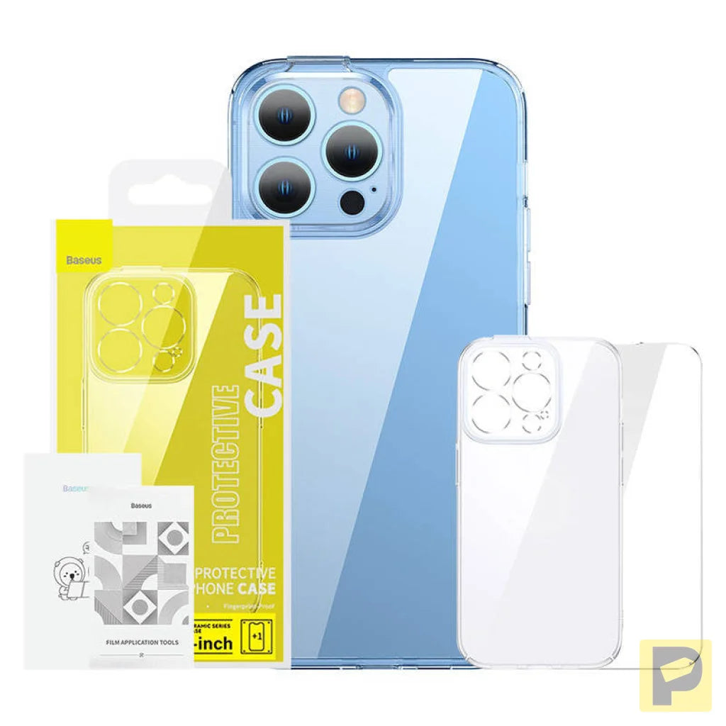 Baseus SuperCeramic Transparent Glass Case and Tempered Glass set for iPhone 14 Plus