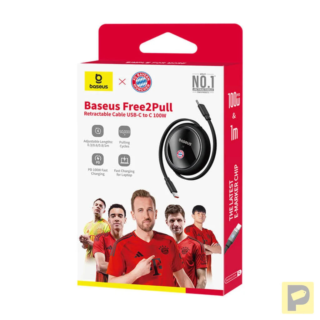 Baseus USB-C to USB-C 100W Charging Cable (Black) Bayern Edition