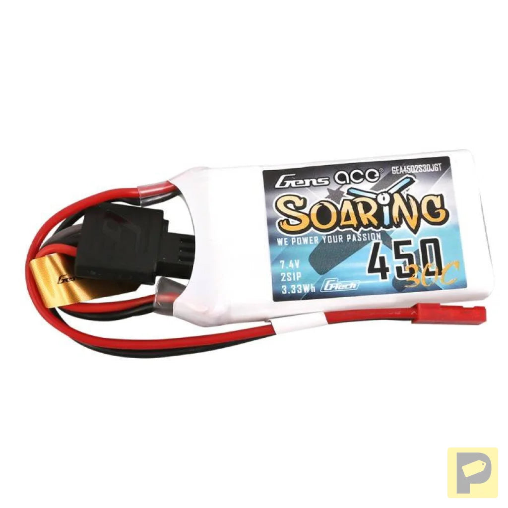Battery Gens ace G-Tech Soaring 450mAh 7,4V 30C 2S1P JST-SYP