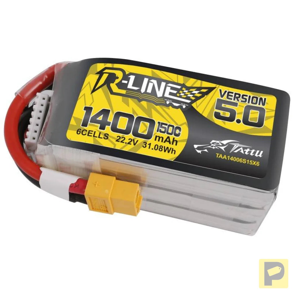 Battery Tattu R-Line 5.0 1400mAh 22.2V 150C 6S1P XT60