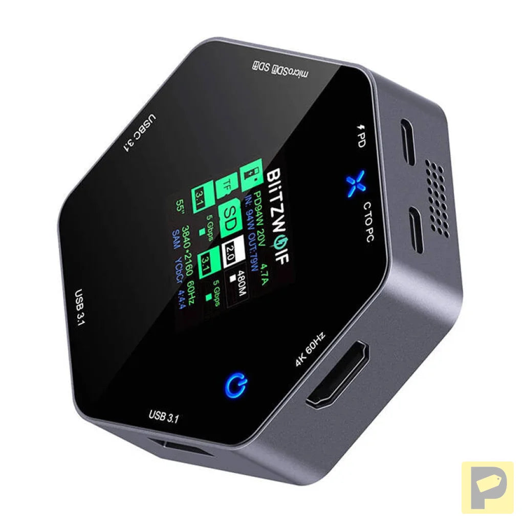 Blitzwolf 8in1 docking station BW-TH16 USB 100W LCD Smart Display