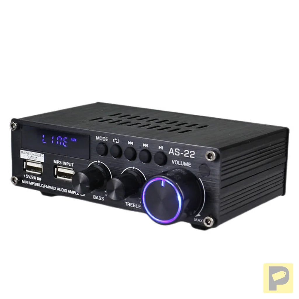 Blitzwolf AS-22 audio amplifier, 45W, Bluetooth 5.0, USB + remote control (black)