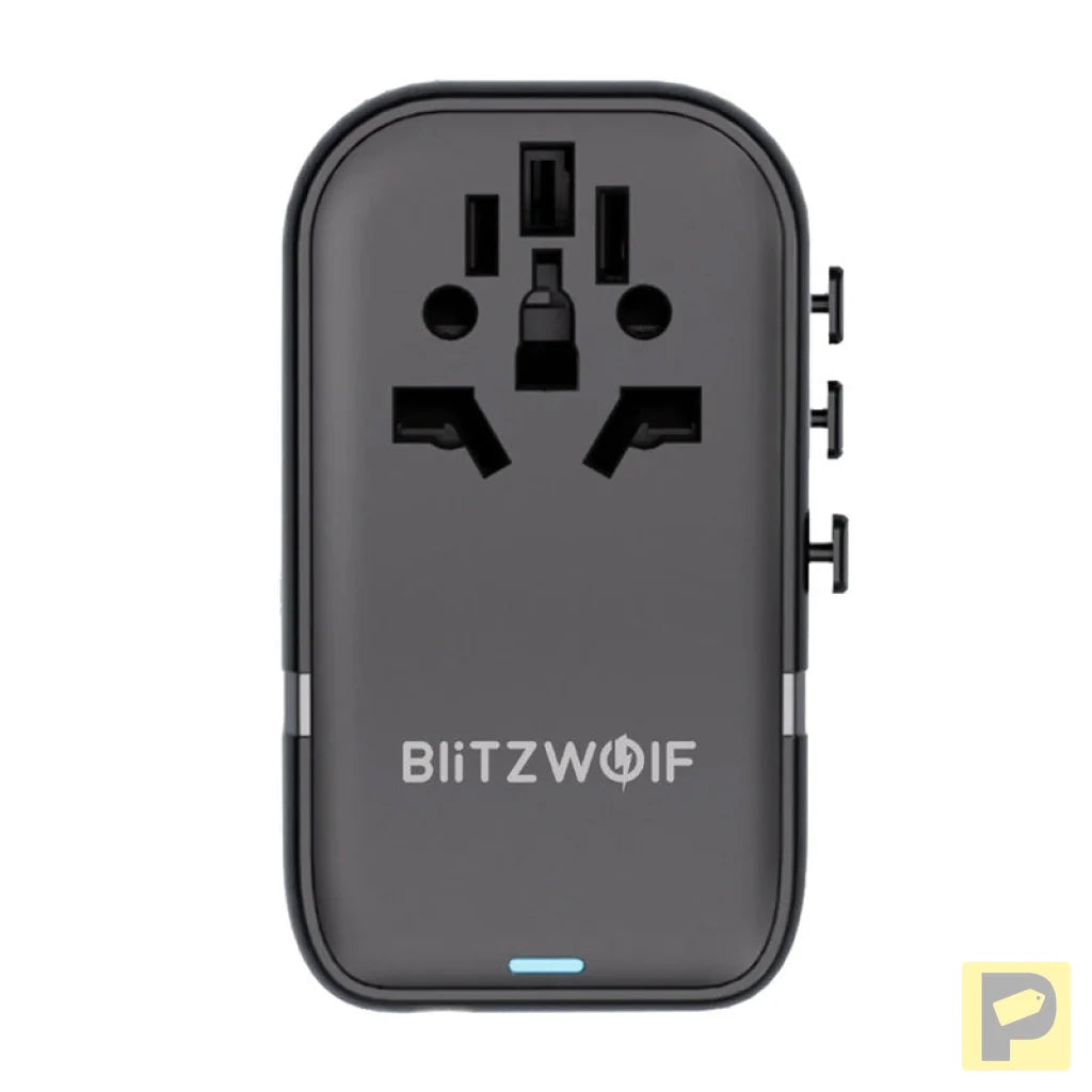 Blitzwolf BW-TA2 5-in-1 Travel Adapter 2xUSB PD + 2xC QC + C GaN 100W
