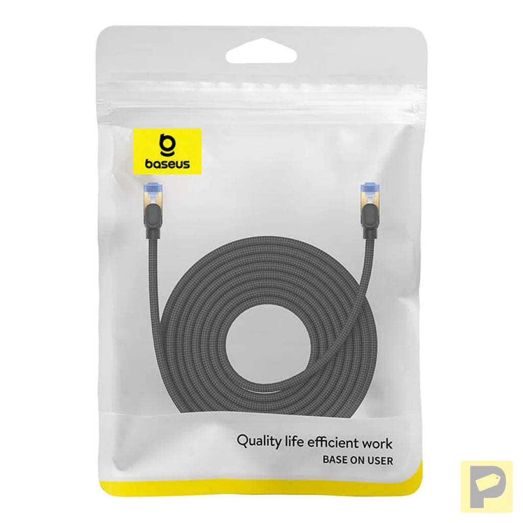 Braided network cable cat.7 Baseus Ethernet RJ45, 10Gbps, 10m (black)