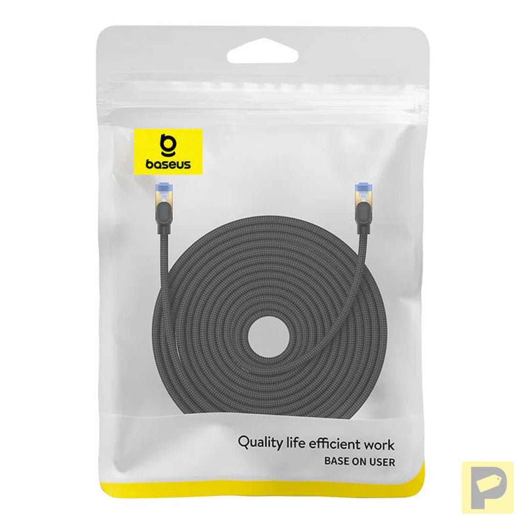 Braided network cable cat.7 Baseus Ethernet RJ45, 10Gbps, 25m (black)