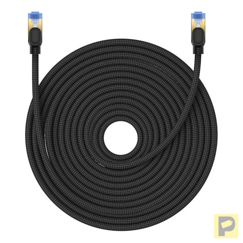 Braided network cable cat.7 Baseus Ethernet RJ45, 10Gbps, 25m (black)