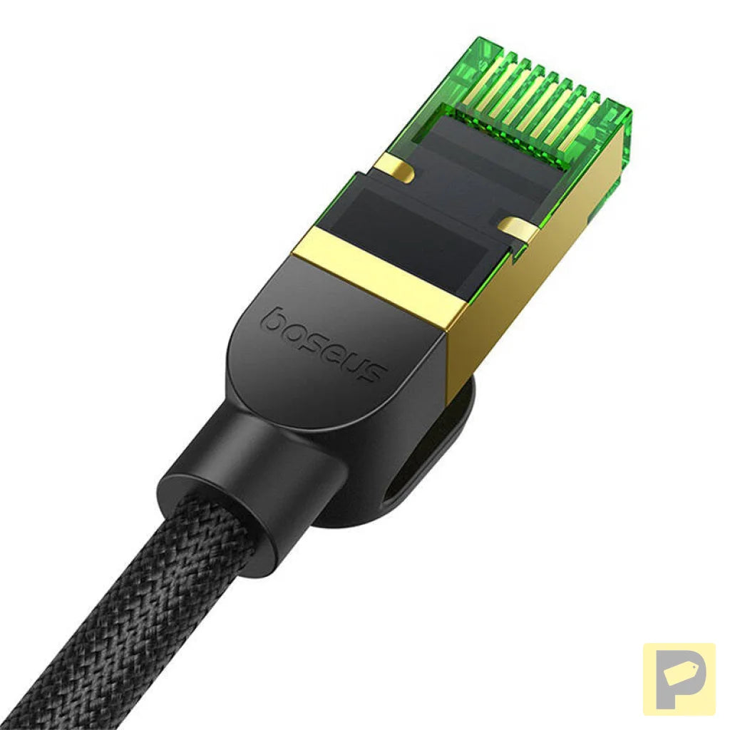 Braided network cable cat.8 Baseus Ethernet RJ45, 40Gbps, 8m (black)