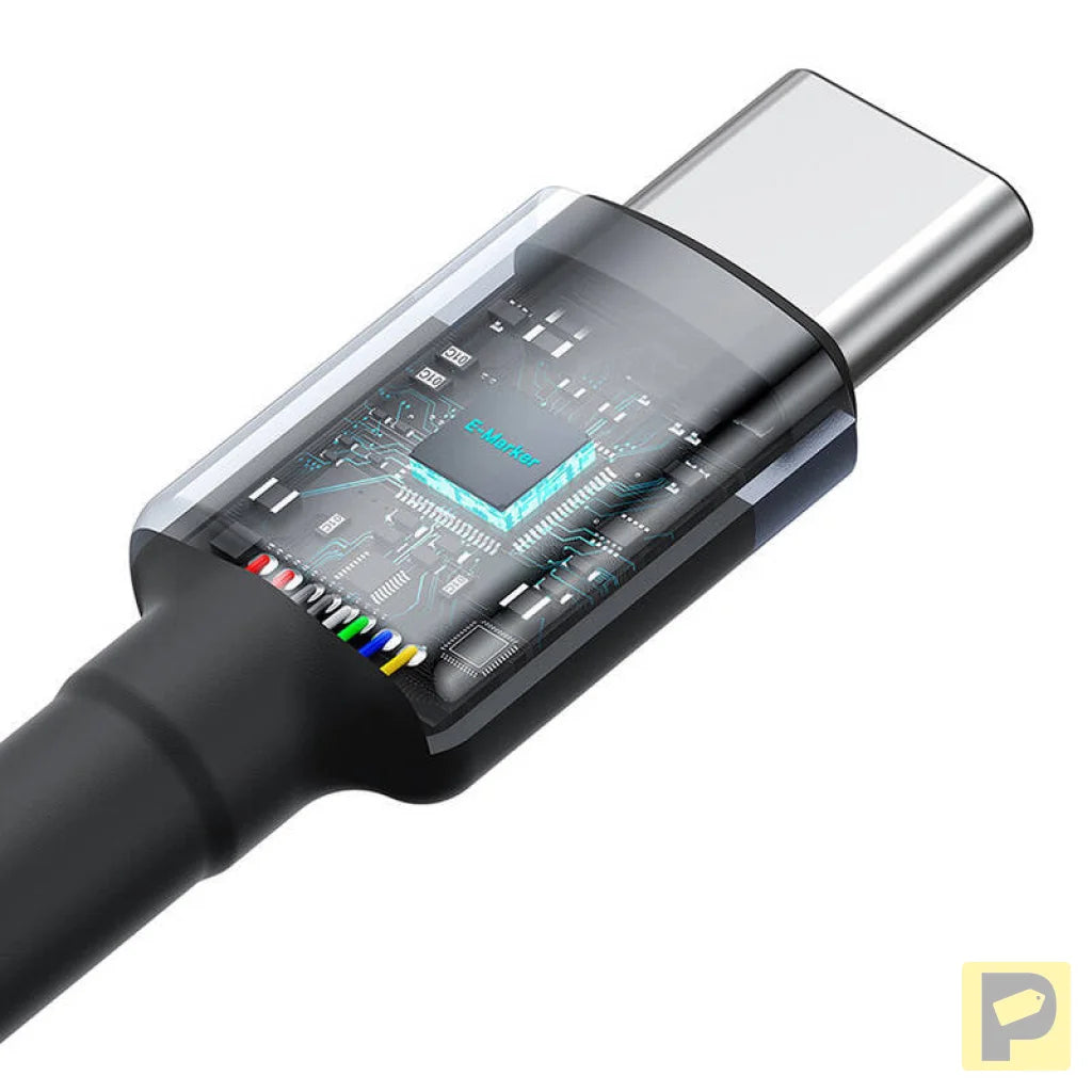 Cable Baseus Cafule USB-C to USB-C 100W,2m, 2psc (Red Black, Grey Black)