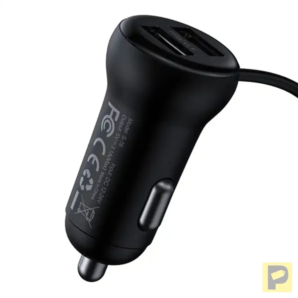 Car Bluetooth MP3 Player + Charger Baseus T Shaped S-16 Black OS