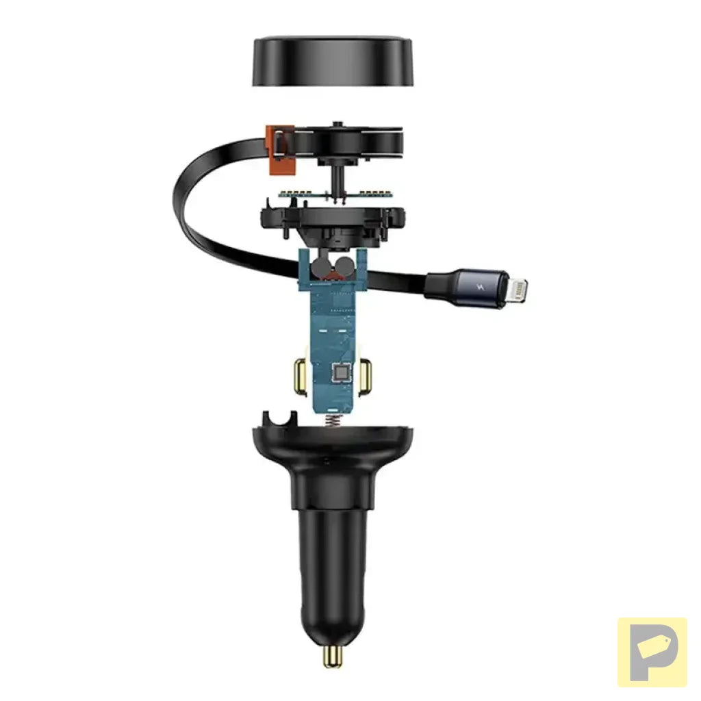 Car Charger Baseus Enjoyment Pro with lightning cable + USB-C , 55W (black)