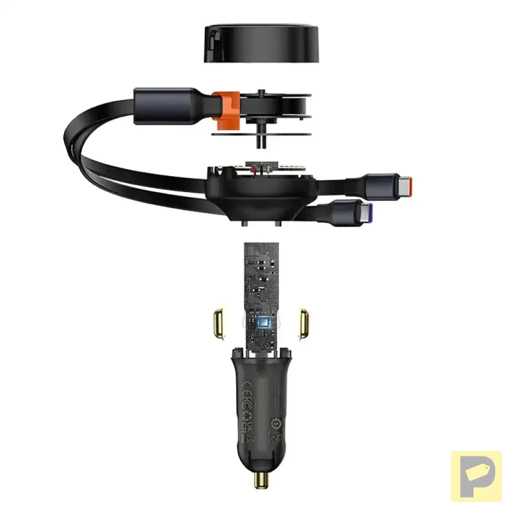 Car Charger Baseus Enjoyment with cable USB-C, 33W (Black)