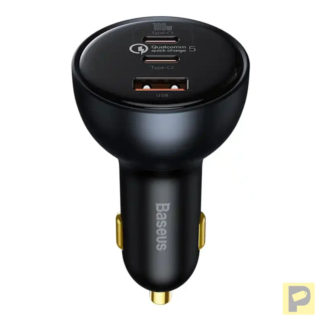 Car Charger Baseus Qualcomm, USB, 2x USB-C, 160W (Grey)