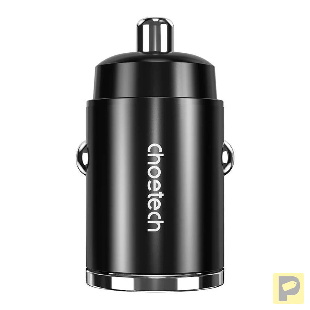 Car Charger Choetech TC0006 1x USB-A, 1x USB-C 30W PD 3.0 (black)