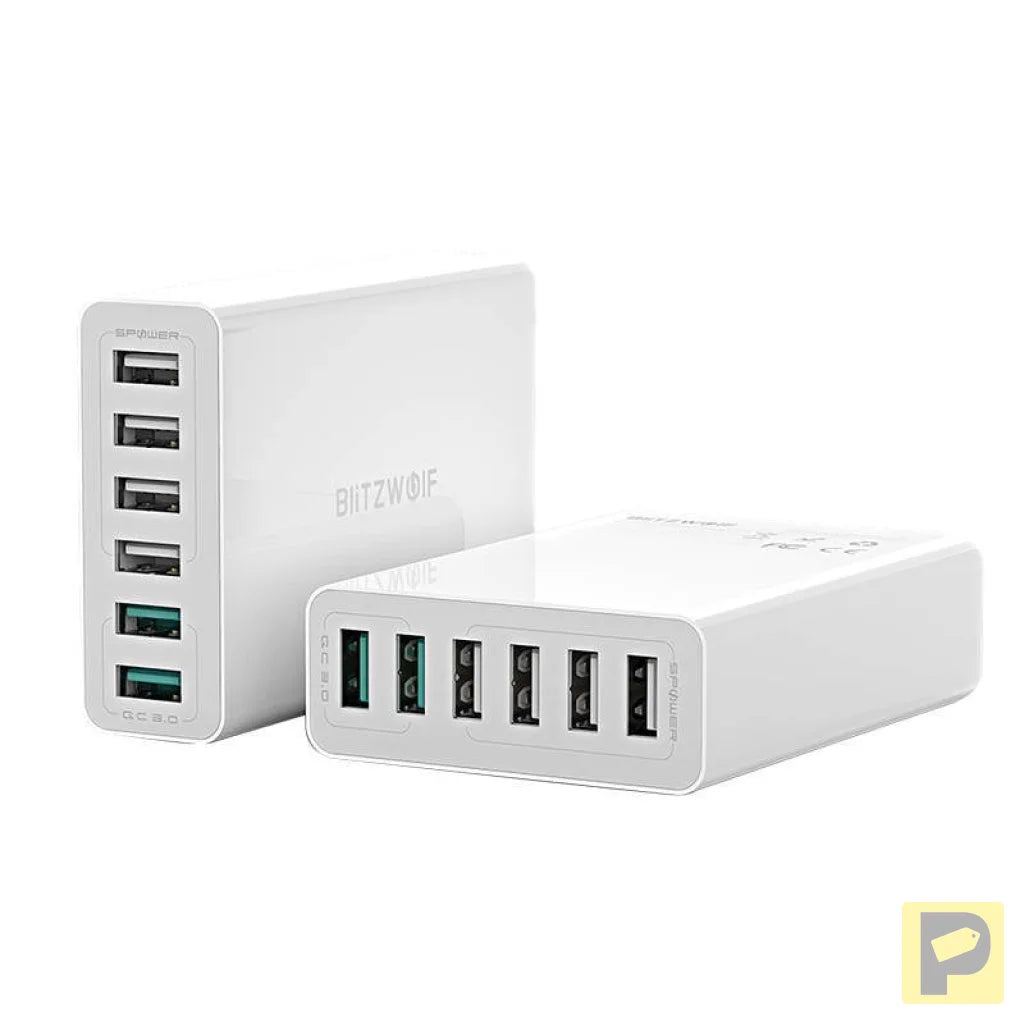Charger 6x USB  Blitzwolf BW-S15, QC 3.0, 60 W (white)