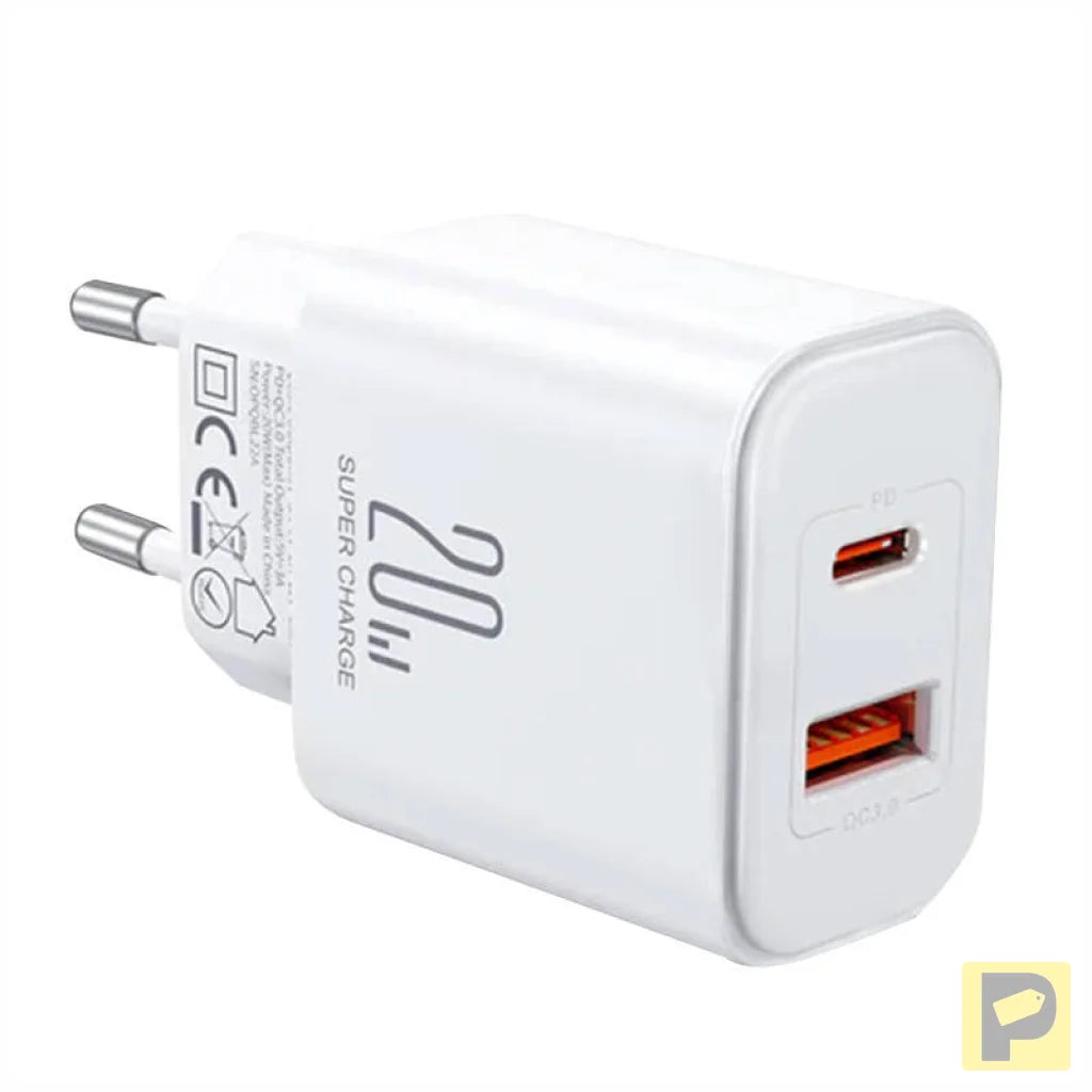 Charger Flash Joyroom  JR-TCF05, (EU) 20W A+C (white)