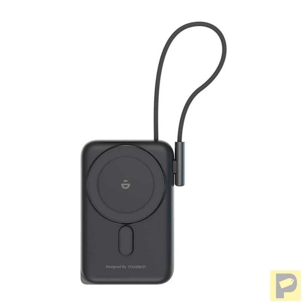 Choetech B735 magnetic powerbank 10000mAh 20W PD + USB-C cable (black)