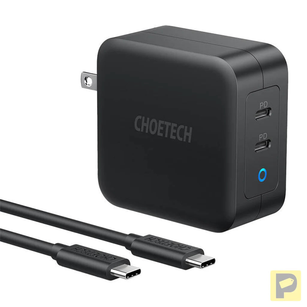 Choetech PD6008 2xUSB-C PD 100W GaN mains charger