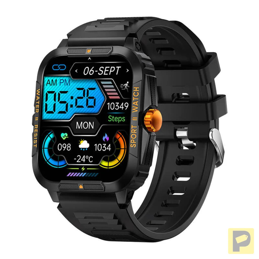 Colmi P76 smartwatch (black and orange)