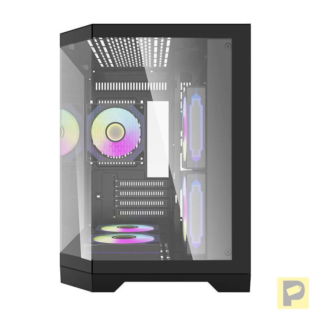 Darflash FT350 computer case + 5 aRGB fans (black)