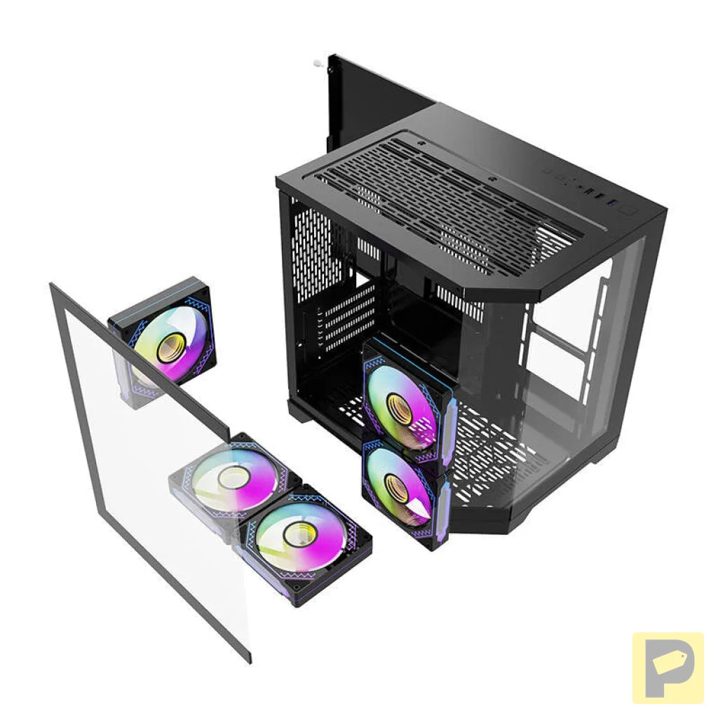 Darflash FT350 computer case + 5 aRGB fans (black)